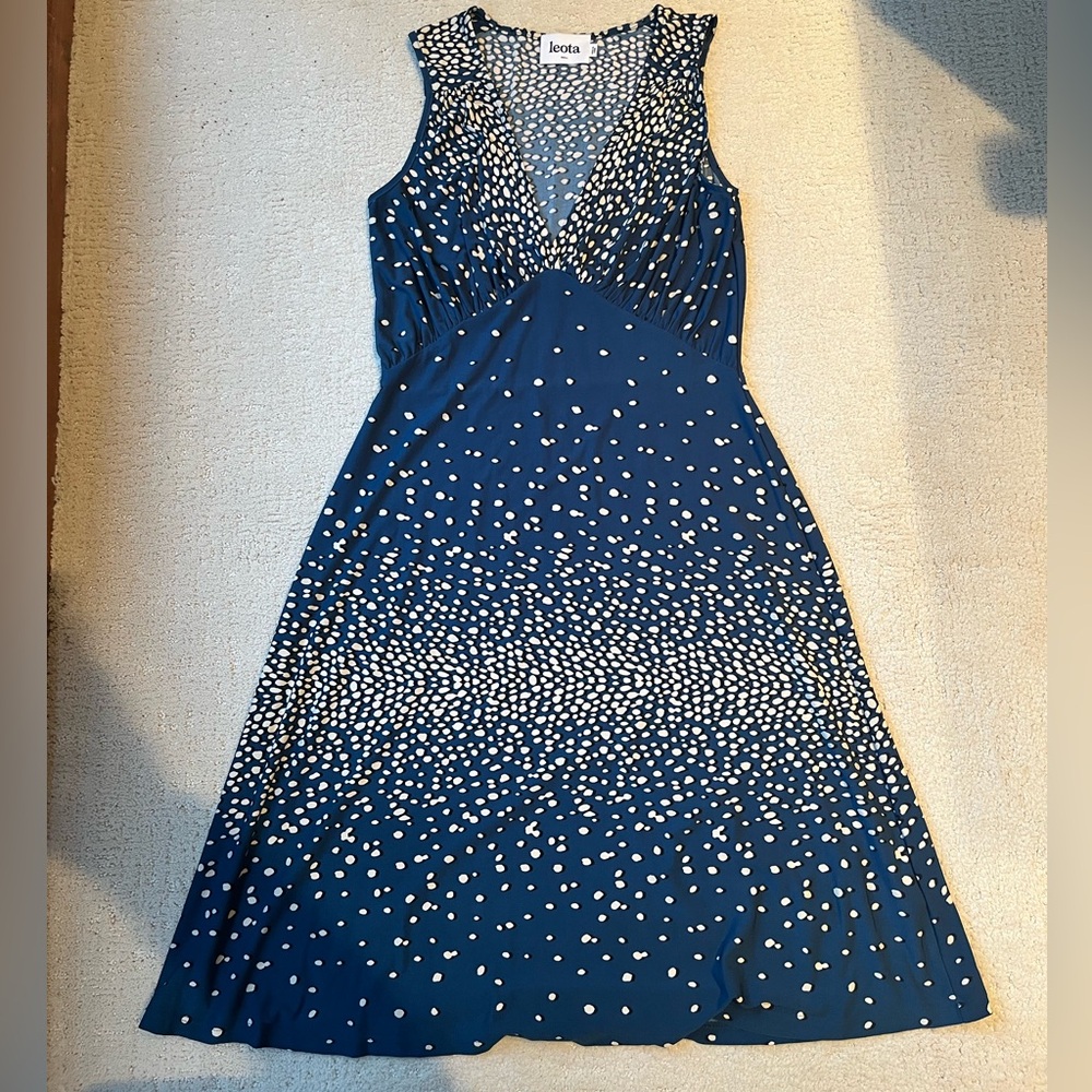 Leota Sleeveless Isabella Dress in Sea Spray, Size Small